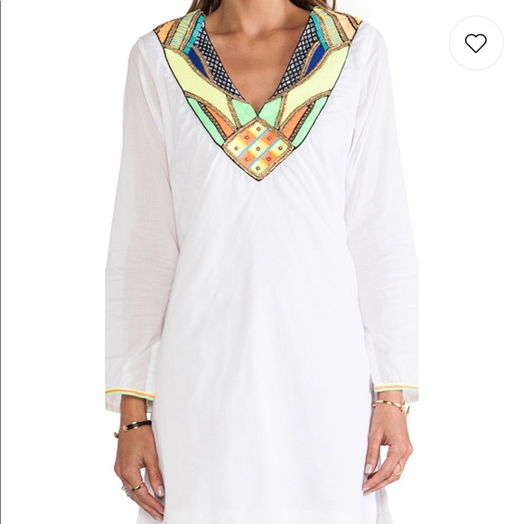 White beach cover up with embellishments - Picture 4 of 4